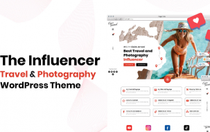 The Influencer - travel and photography wordpres and woocommerce elementor theme