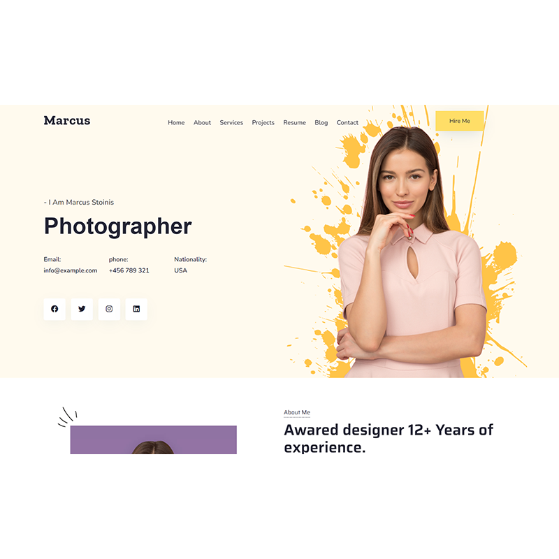 Marcus - Personal Portfolio WordPress Theme