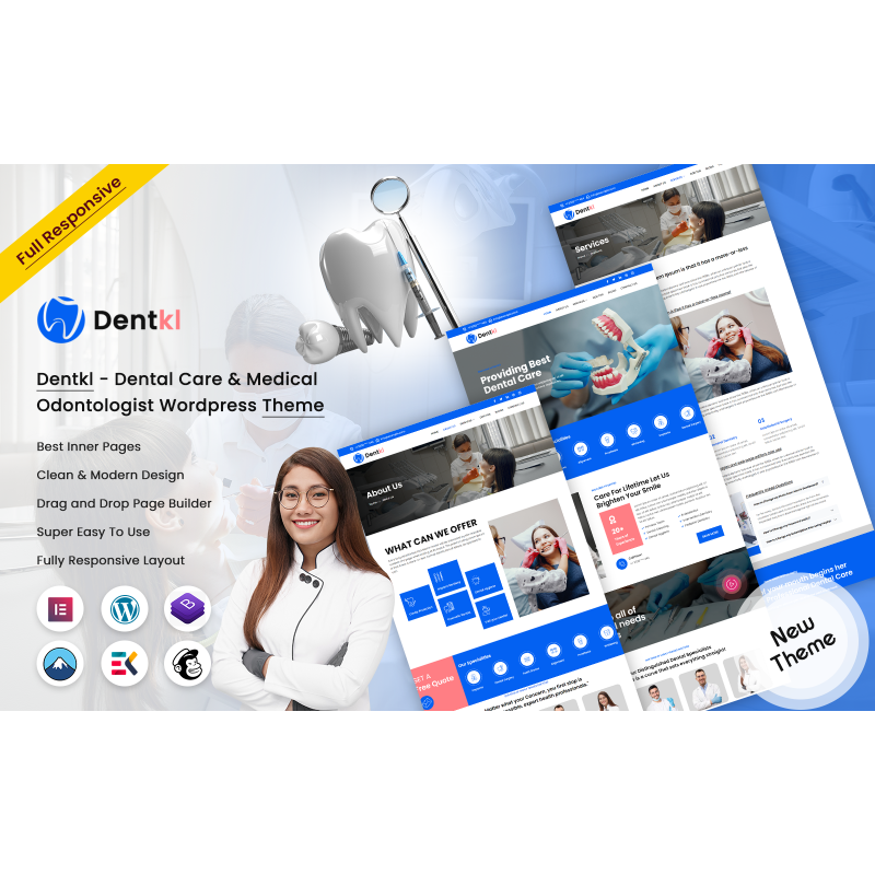 Dentkl - Dental Care & Medical Odontologist WordPress Theme