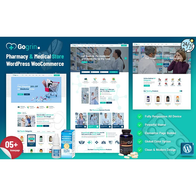 Gogrin - Pharmacy & Medical WordPress WooCommerce WordPress Theme