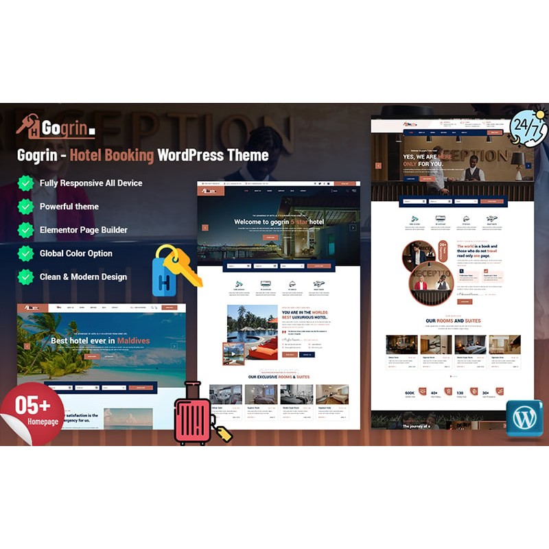 Gogrin - Hotel Booking WordPress Theme