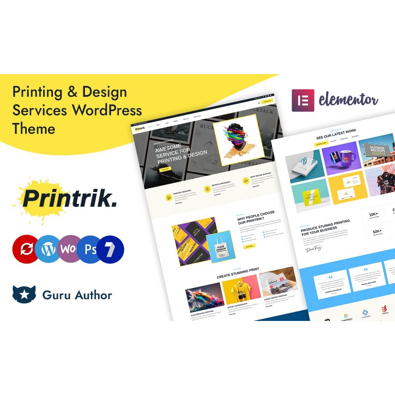 Printrik - Printing & Design Service Elementor WordPress Responsive Theme