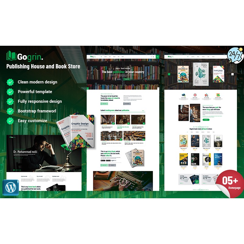 Gogrin - Publishing House and Book Store WordPress Theme
