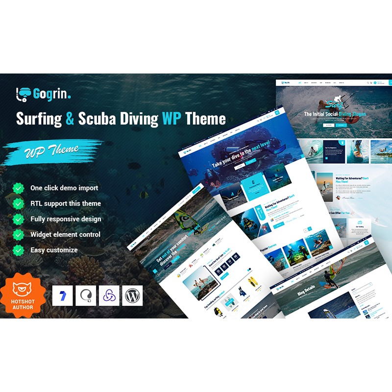 Gogrin - Surfing and Scuba Diving WordPress Theme