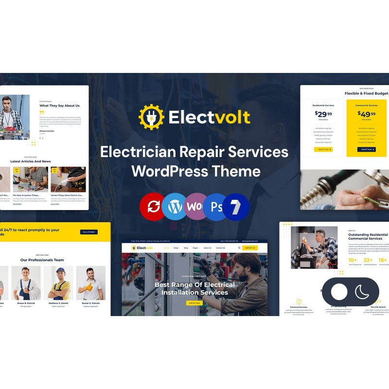 Electvolt - Electrician Repair Services Elementor Wordpress Responsive Theme