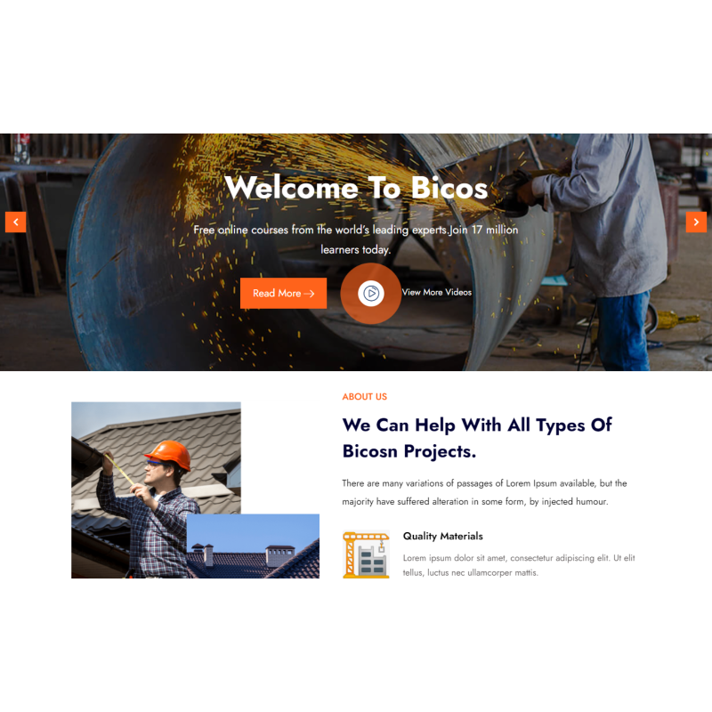 Bicos - Construction And Architecture Wordpress Theme