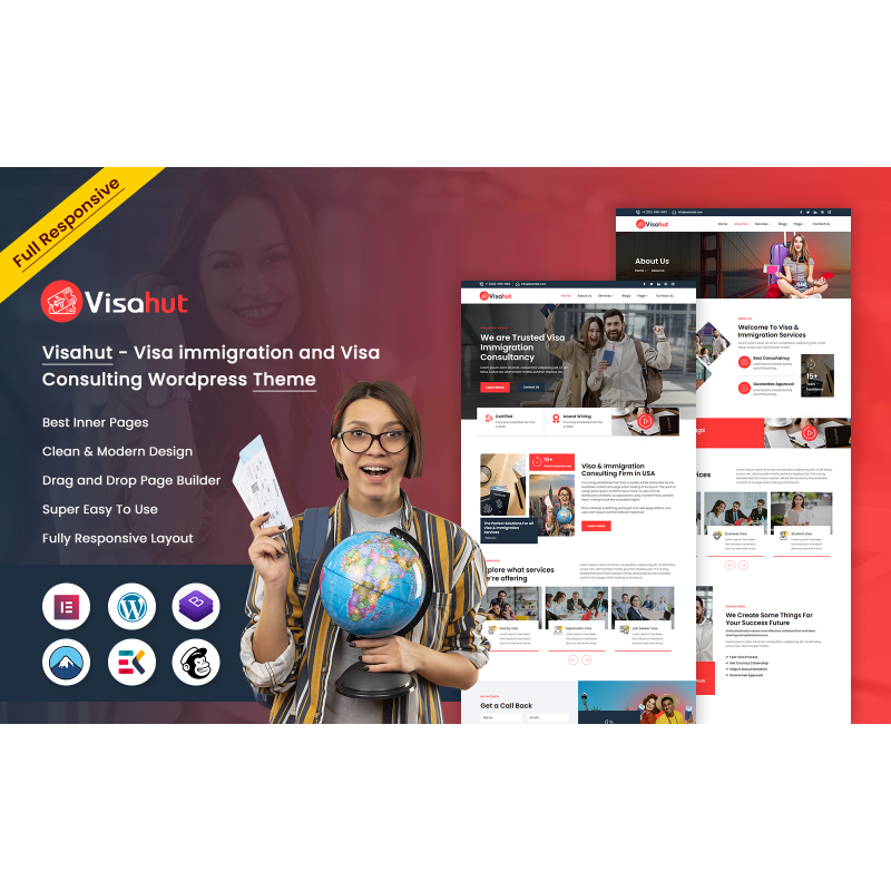 Visahut - Visa immigration and Visa Consulting WordPress Theme