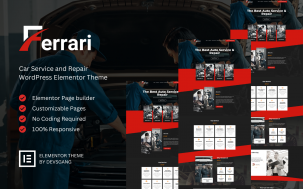 Ferrari - Car Repair Wordpress Elementor Theme