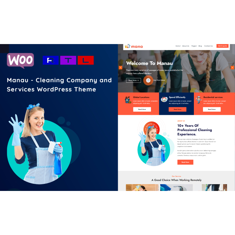 Manau - Cleaning Services WordPress Theme