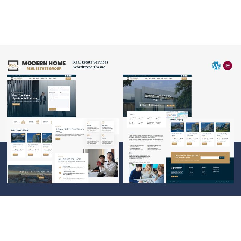 Modern Home - Real Estate Services & Agent WordPress Theme