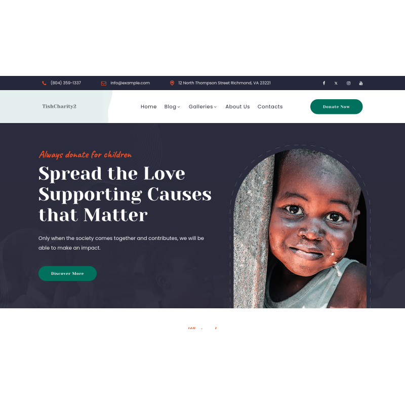 TishCharity2 - Charity WordPress Theme