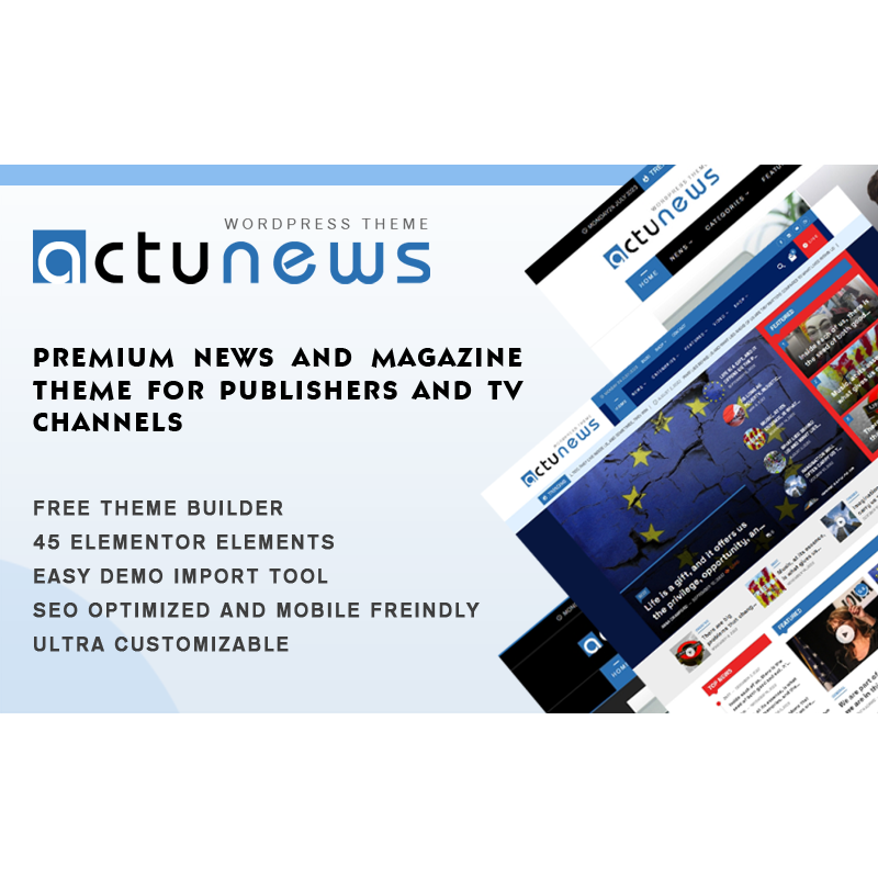 Actunews - Elementor News and Magazine WordPress Theme