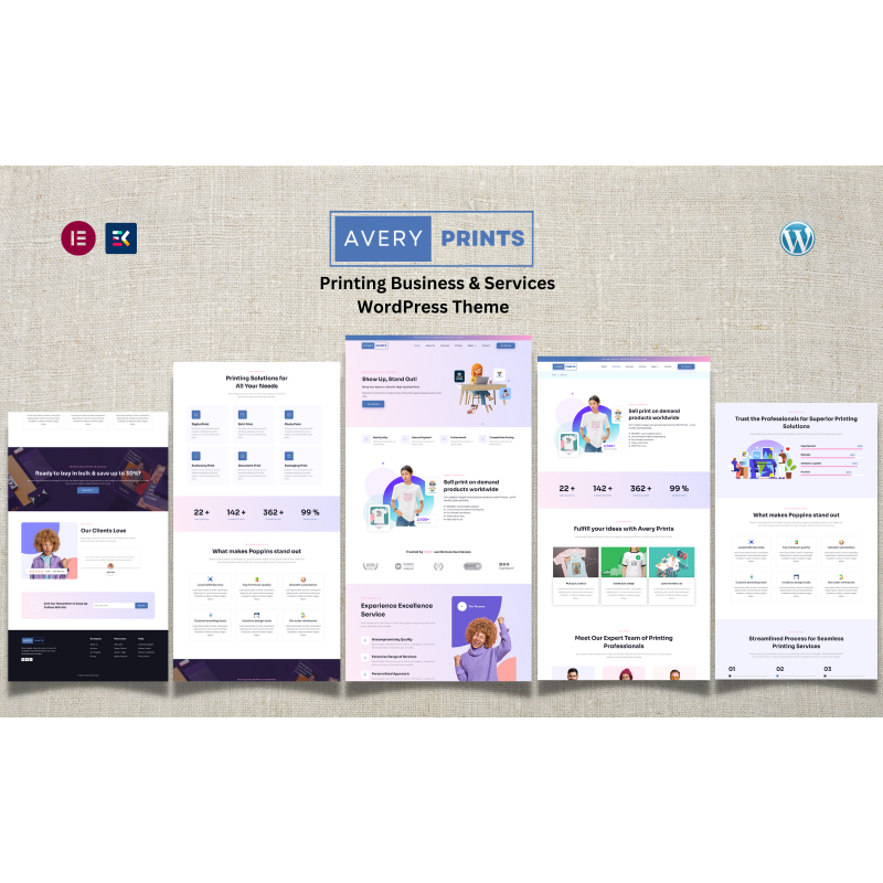 Avery Printing - Printing Business & Print on Demand Services WordPress Theme