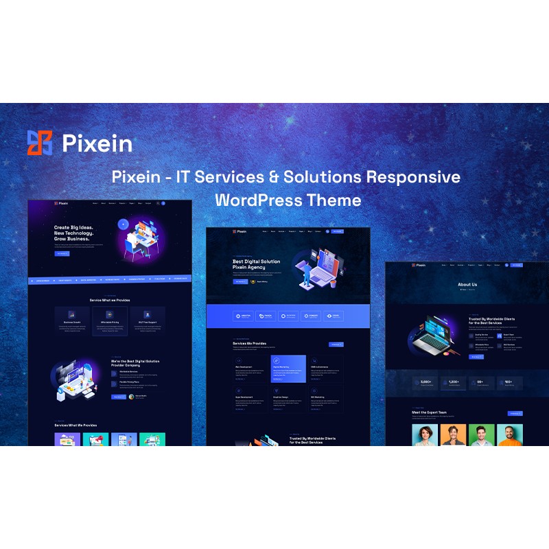 Pixein - IT Services & Solutions Responsive WordPress Theme