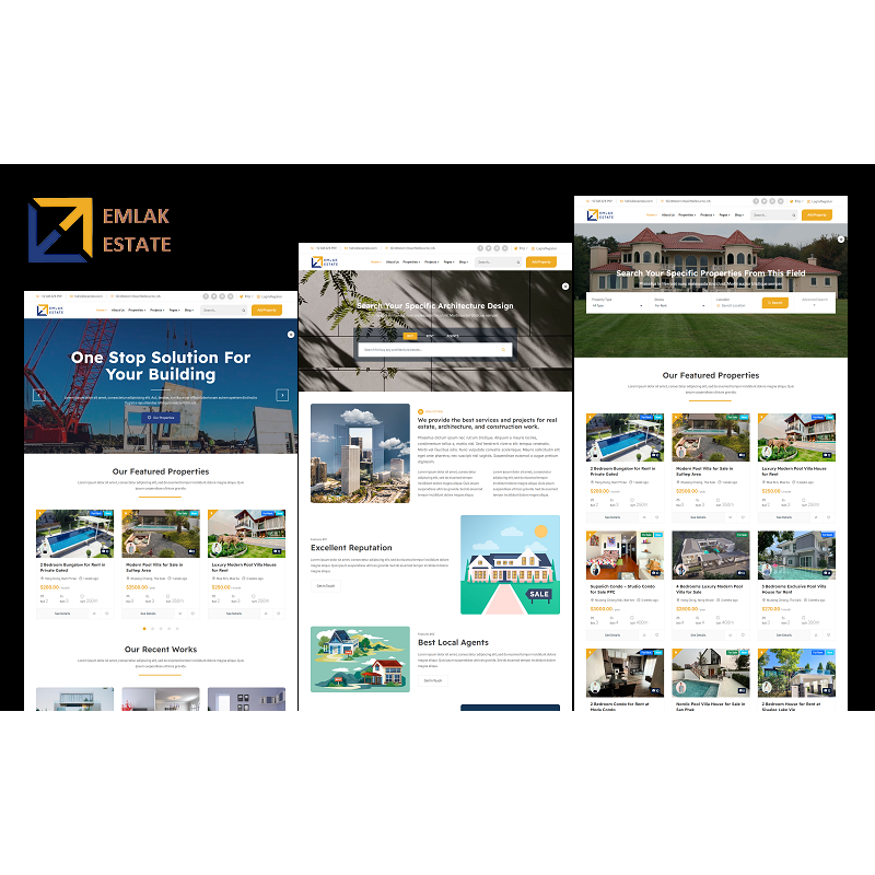 Emlak - Real Estate, Architecture, and Construction Elementor Multipurpose WordPress Theme