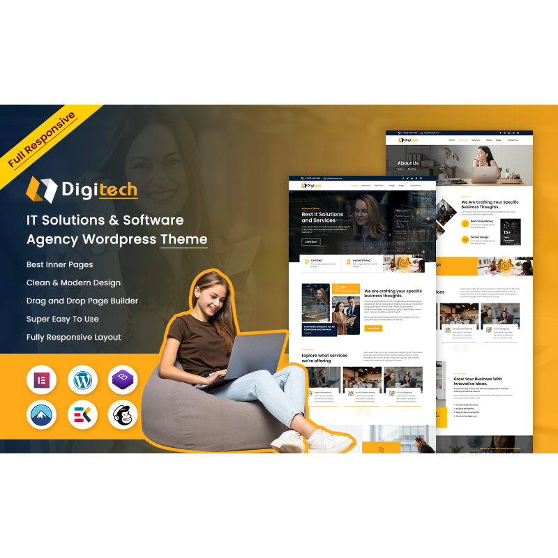 DigiTech - IT Solutions & Software Agency WordPress Theme