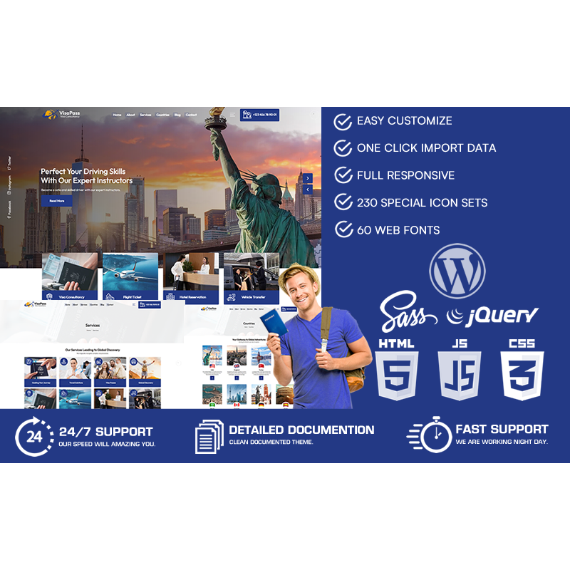 VisaPass - Visa Consultancy WordPress Theme