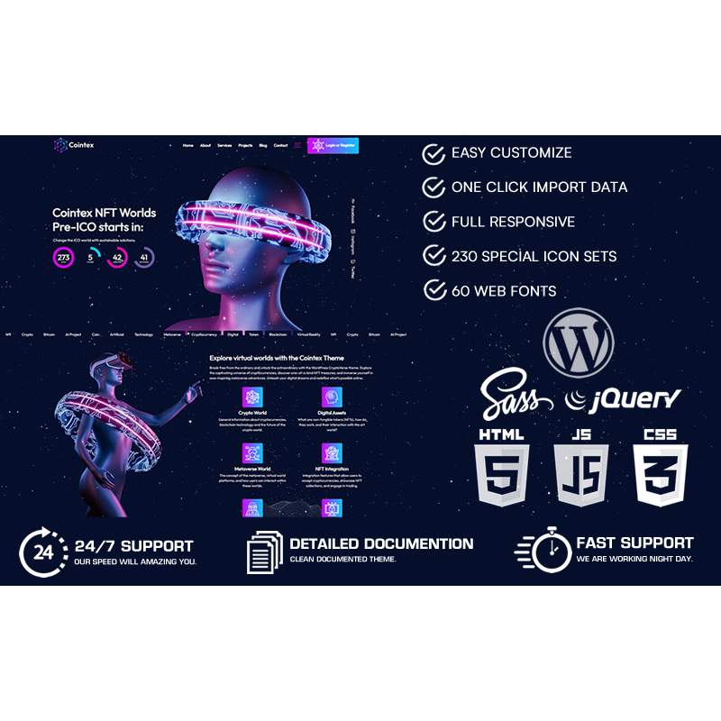Cointex - NFT & Crypto & Metaverse WordPress Theme