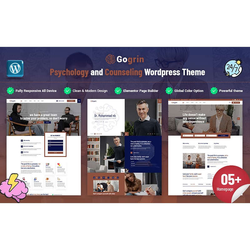Gogrin - Psychology and Counseling Responsive WordPress Theme