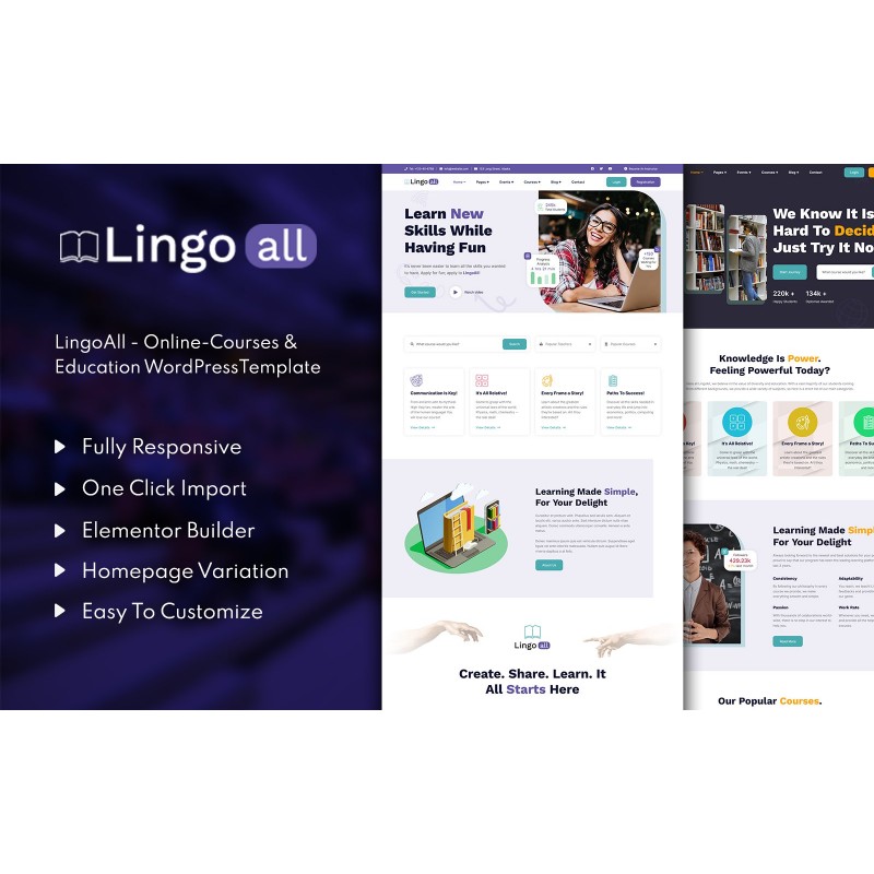 LingoAll - Online Courses & Education WordPress Theme