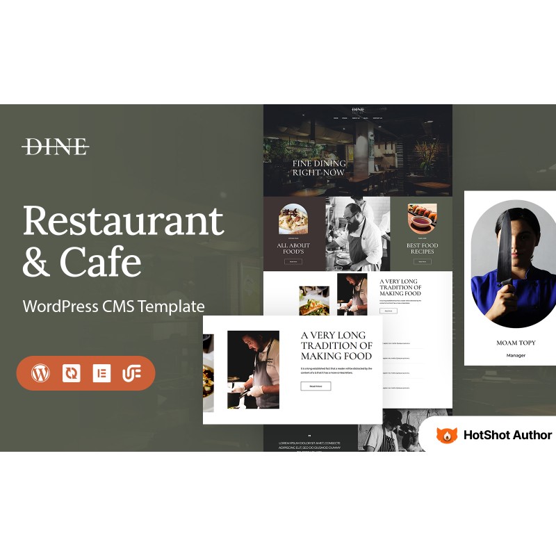 Dine - Restaurant And Cafe WordPress Elementor Theme