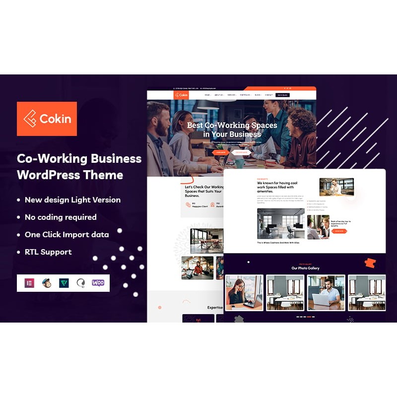 Cokin - Co-Working Business WordPress Theme