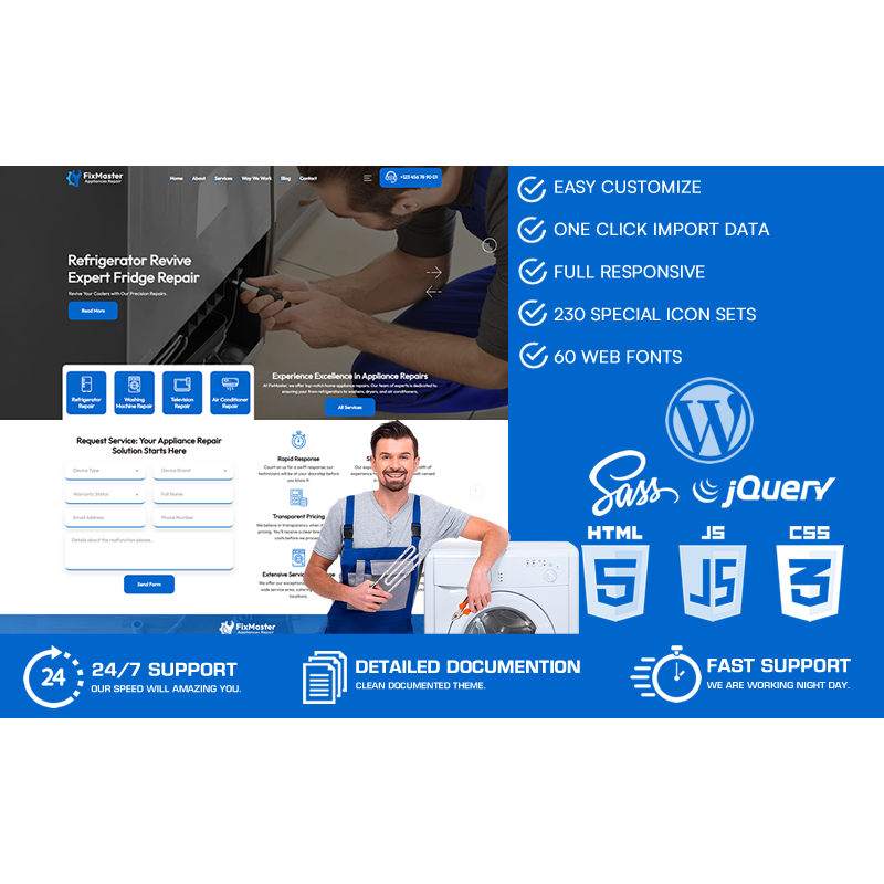 FixMaster - Appliances Repair WordPress Theme
