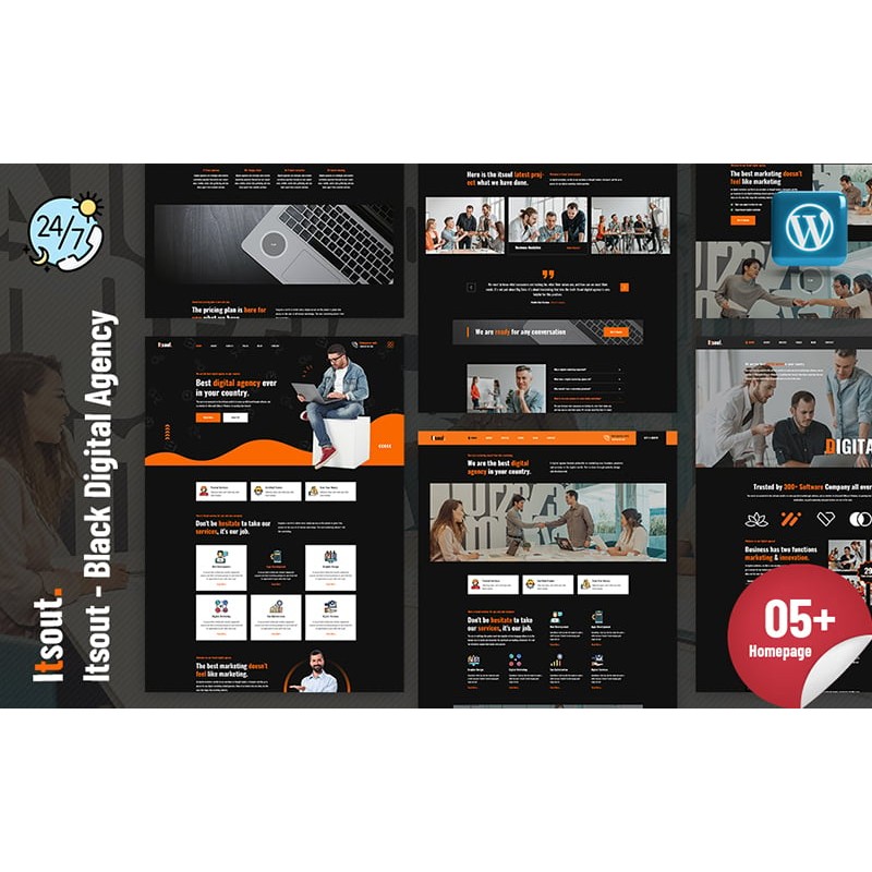 Itsout - Black Digital Agency WordPress Theme