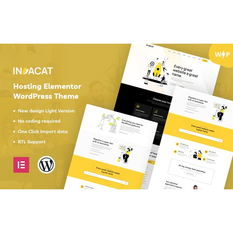 Invacat - Hosting Elementor WordPress Theme
