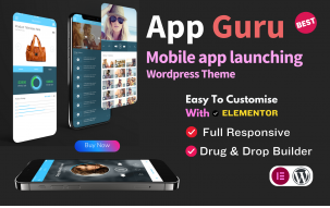 AppGuru Sass mobile App Landing Wordpress theme