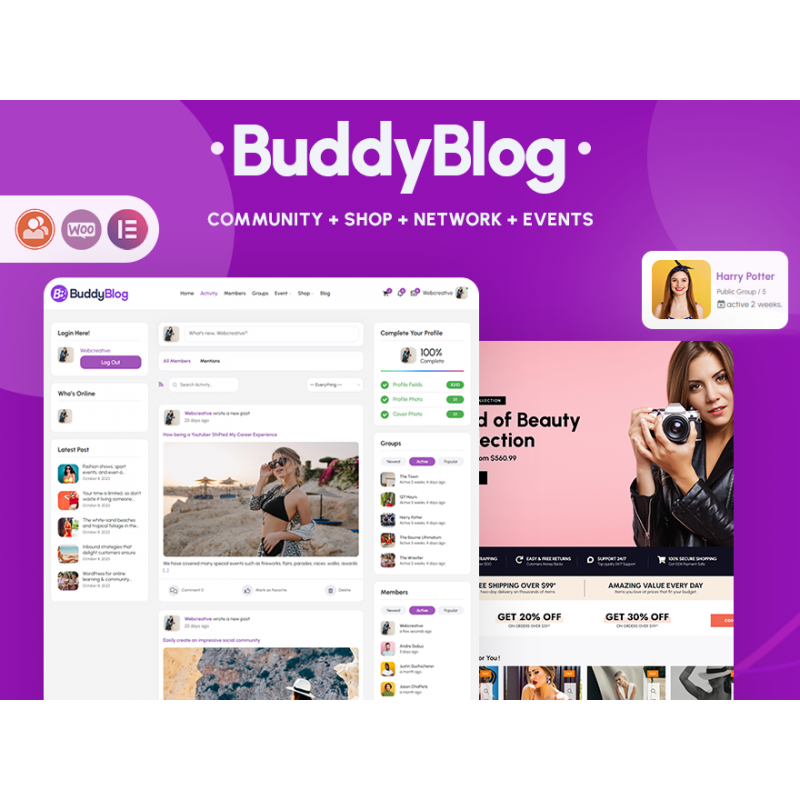 BuddyBlog - Creating Community, E-Commerce, BuddyPress Theme