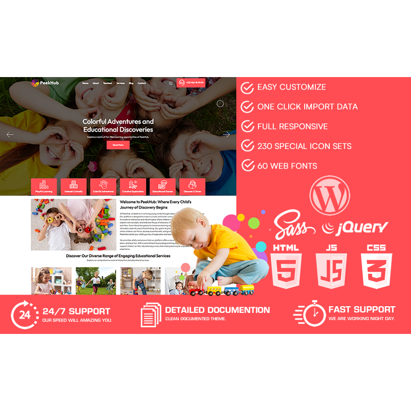 PeekHub - Kindergarten & Preschool WordPress Theme