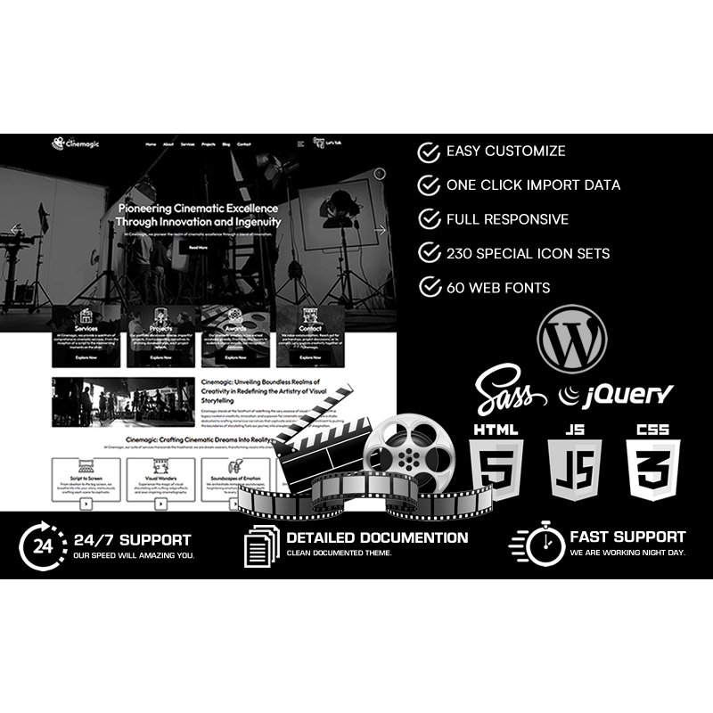 Cinemagic - Movie Studio WordPress Theme