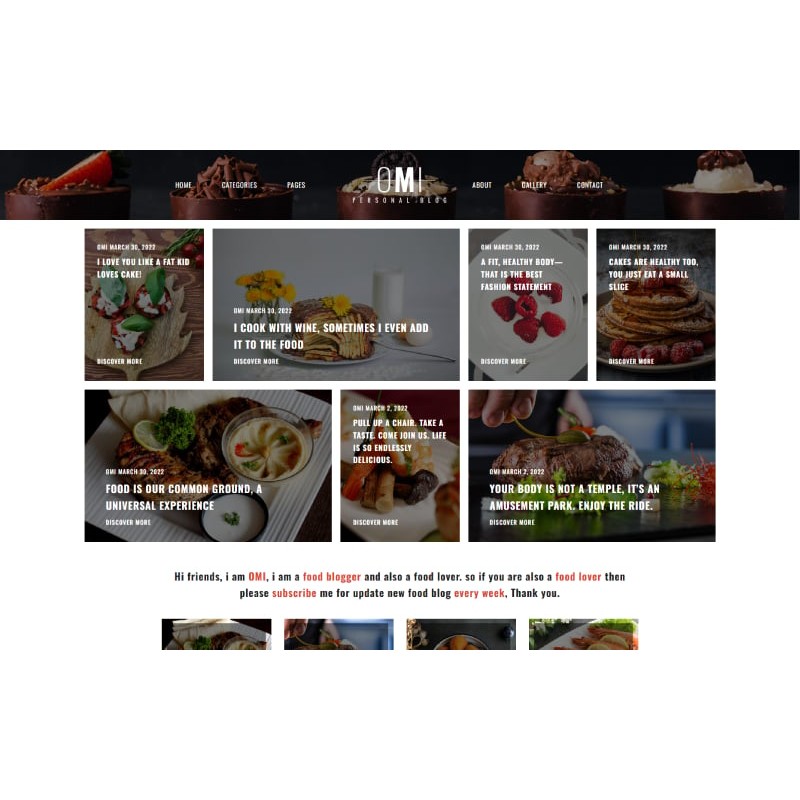 Omi - Food Blog WordPress Theme