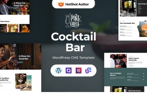 Pina Colaa - Cocktail Bar WordPress Elementor theme
