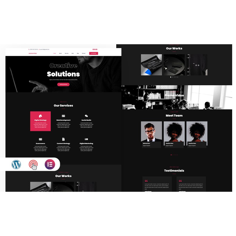 Agenxypro Creative Agency IT Elementor WordPress Theme