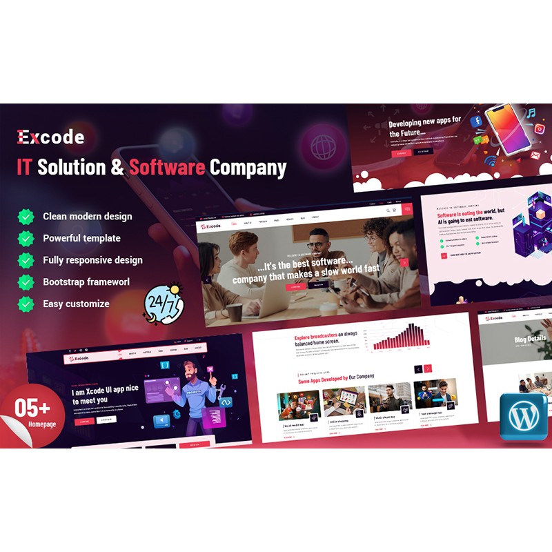 Excode - IT Solution and Software Company Responsive WordPress Theme