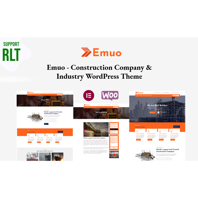 Emuo - Construction Company & Industry WordPress Theme