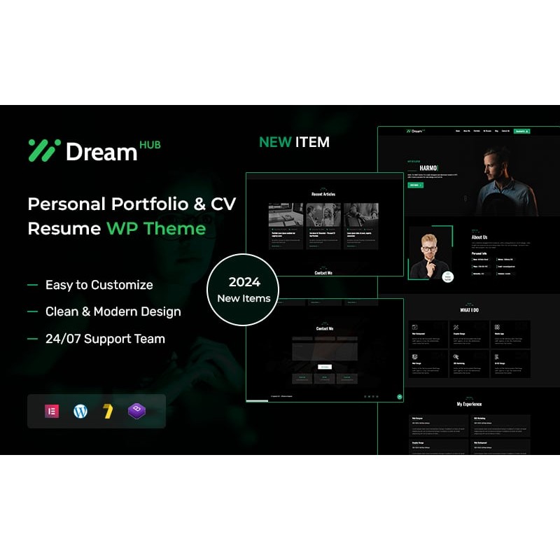 DreamHub &ndash; Personal Portfolio & CV Resume WordPress Theme
