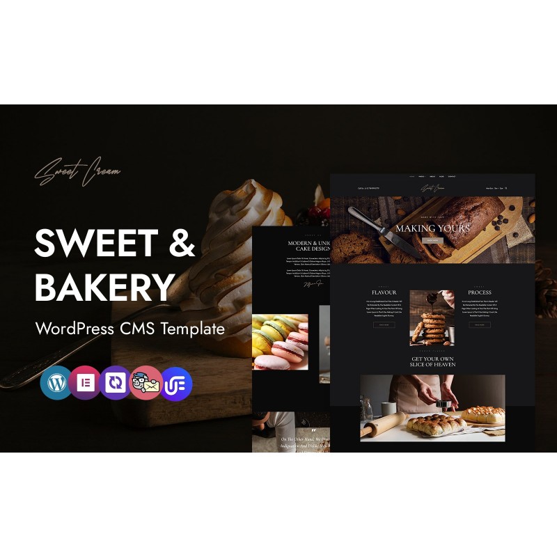 Sweetcream - Bakery and Cookie Shop CMS WordPress Elementor Theme