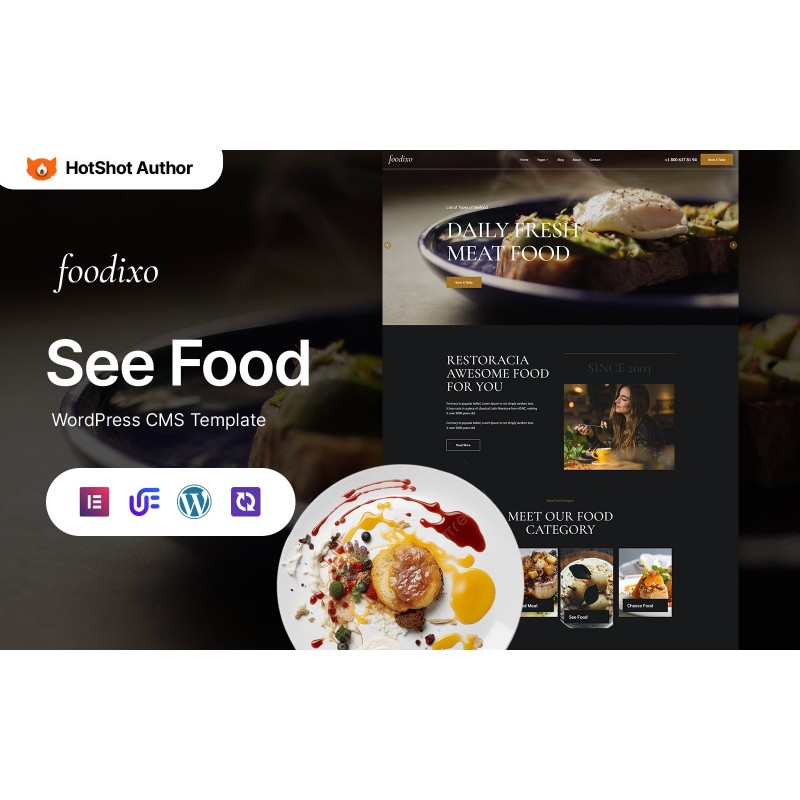 Foodixo - Sea Food Restaurant Elementor Wordpress Theme
