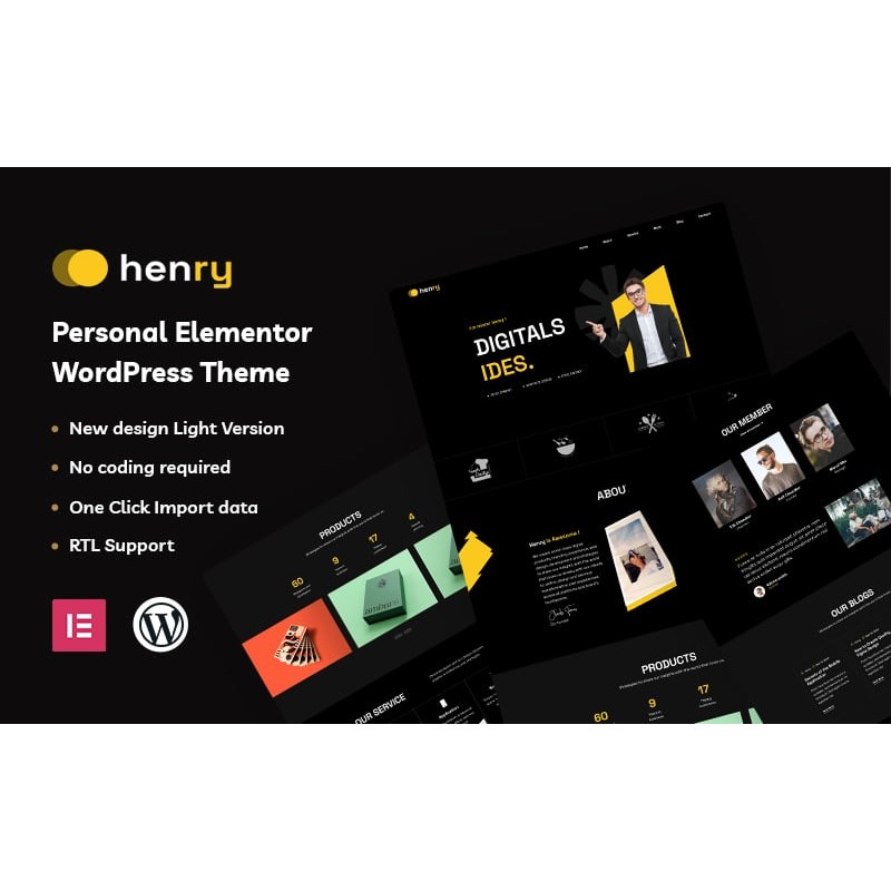 Henry - Personal Elementor WordPress Theme