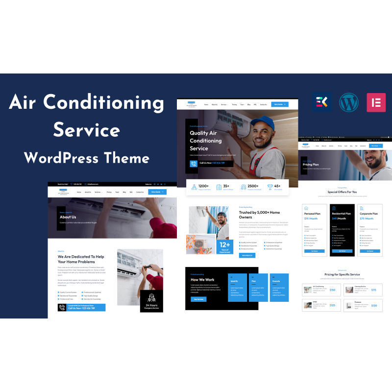 AC Repair Services Elementor Wordpress Theme