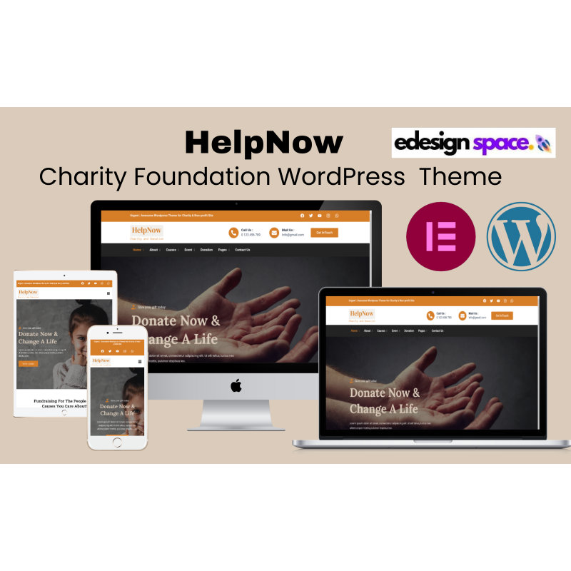 HelpNow - Charity Foundation and Donation WordPress Elementor Theme