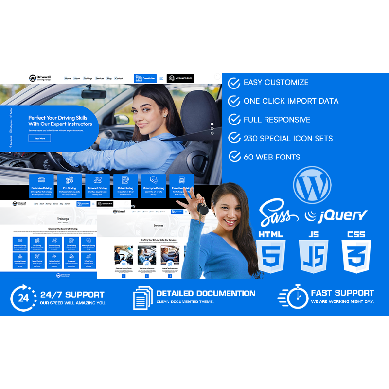 Drivewell - Driving School & Trainings WordPress Theme