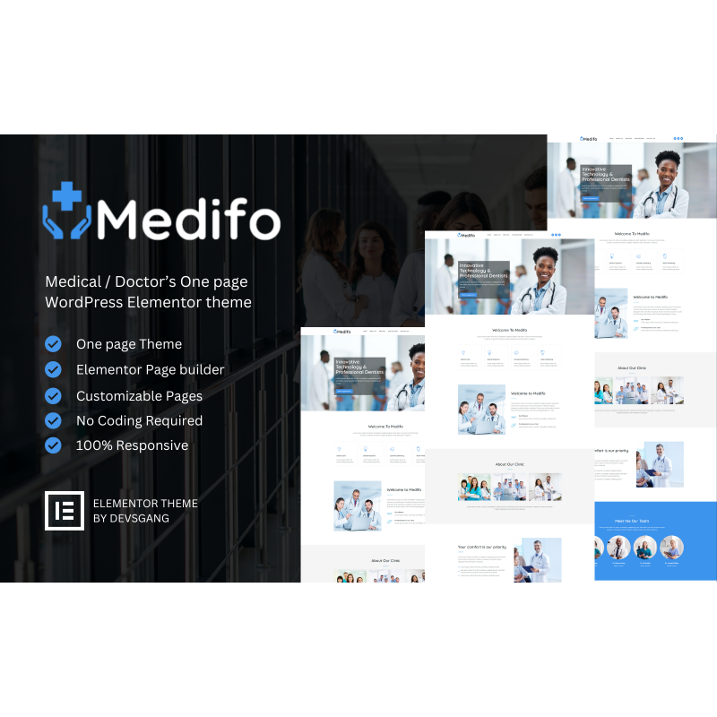 Medifo - A Medical landing page WordPress Elementor Theme