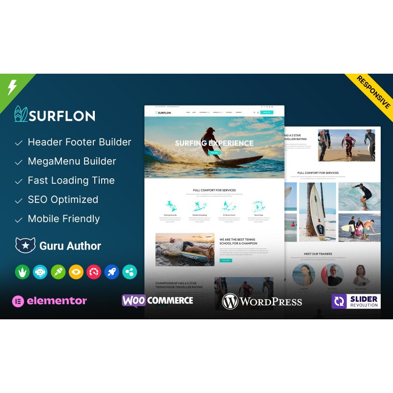 Surflon - Surfing Club and Surf Board Elementor WordPress Theme