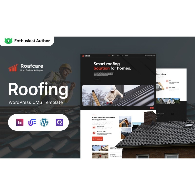 Roafcare - Roofing Company Responsive WordPress Elementor Theme