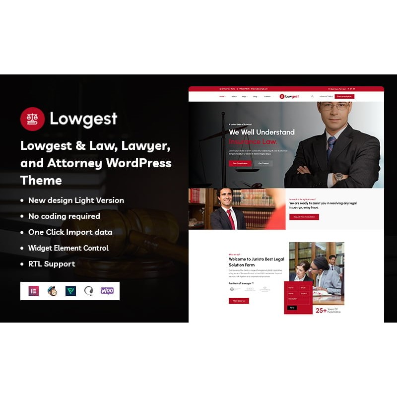 Lowgest - Law, Lawyer, and Attorney WordPress Theme