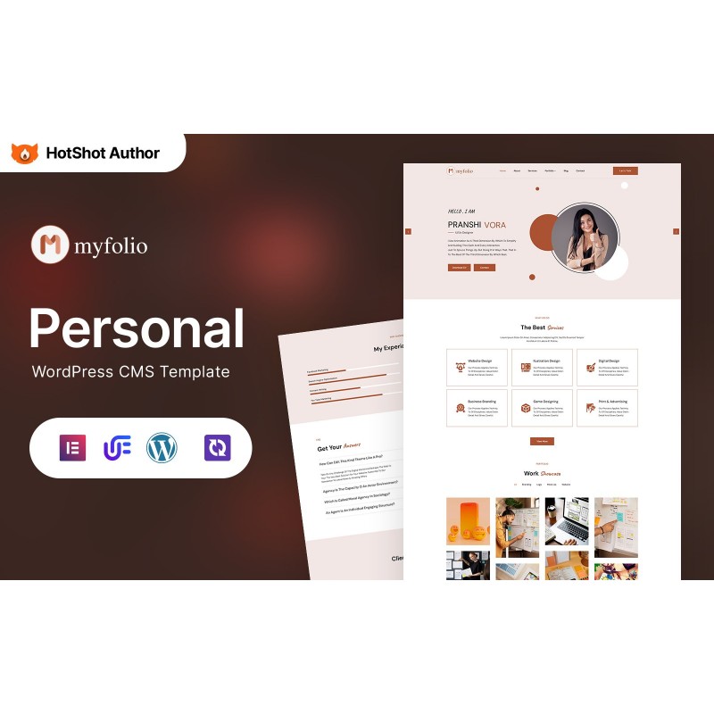 Myfolio - Designer Portfolio WordPress Elementor Theme